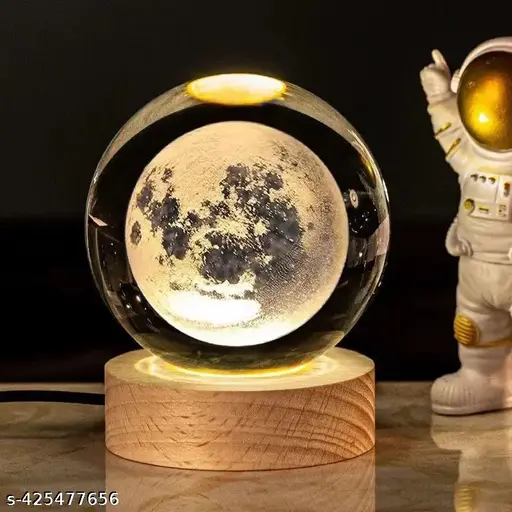 Wooden led moon lamp